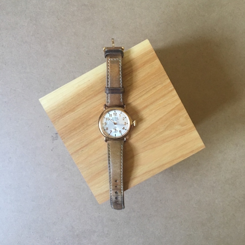 Used Shinola Runwell Silver Face w/ Rose Gold